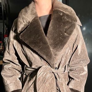 Women’s animal print trenchcoat